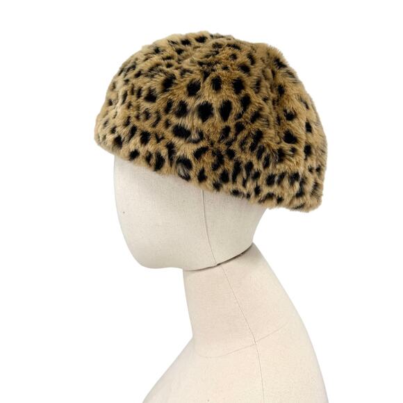 San Diego Hat Company Brown Black Leopard Faux Fur Winter Cloche Hat main image 8